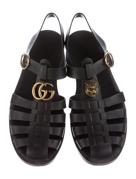 mens black gucci sandals|black gucci sandals for women.